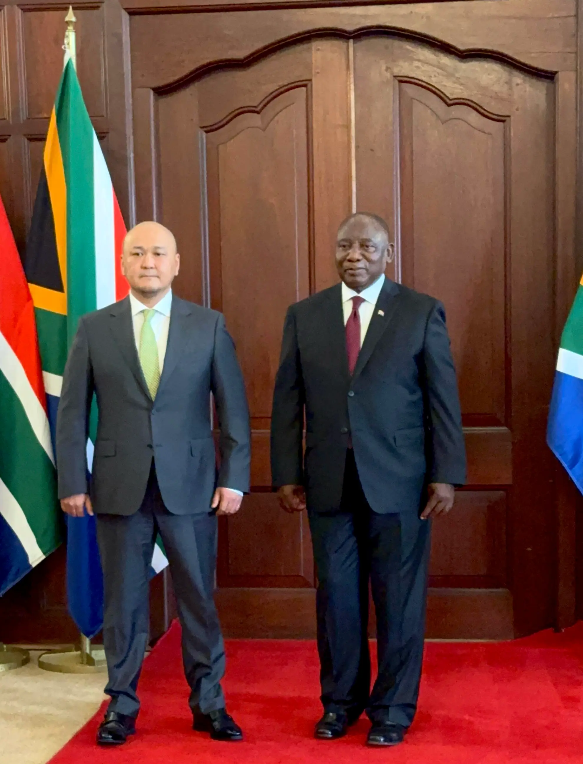 AMBASSADOR BULGAN ENKHTUVSHIN PRESENTS HIS CREDENTIALS TO PRESIDENT CYRIL RAMAPHOSA